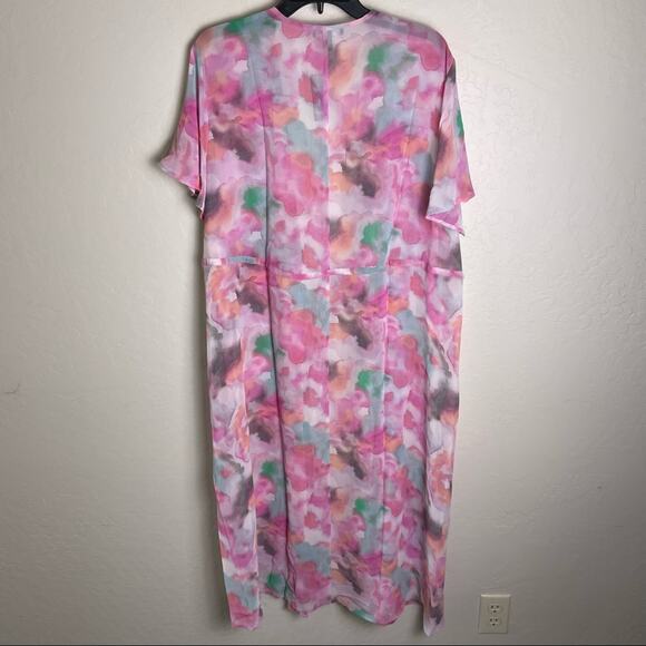 Torrid Multi Watercolor Tie-Front Duster Kimono 2X NWT - Picture 6 of 11